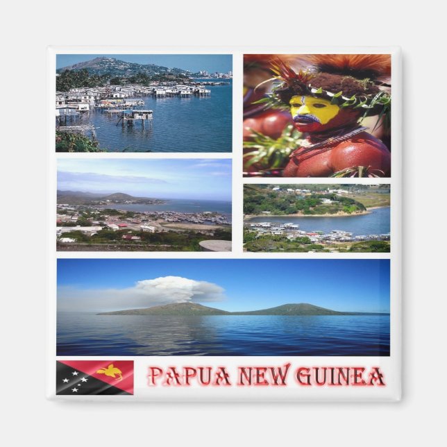 zPG003 PAPUA NEW GUINEA, Oceania, Fridge Magnet (Framsidan)
