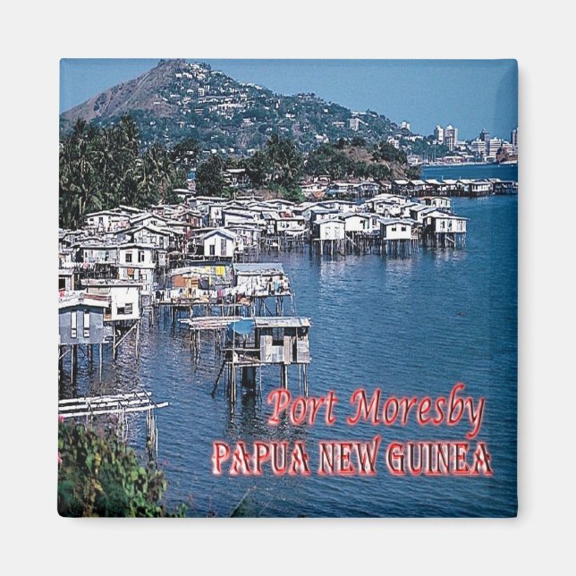 zPG005 MORESBY, Papua Nya Guinea, Oceanien, Fridge Magnet (Framsidan)
