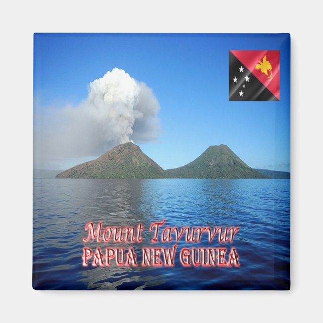 zPG007 MOUNT TAVURVUR, Papua Nya Guinea, Fridge Magnet (Framsidan)