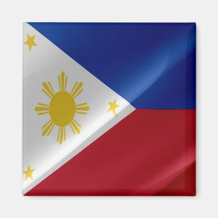 zPH002 som viftar Filippinerna, FLAGGA, Fridge Magnet