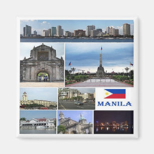 zPH003 MANILA collage, Filippinerna, Asien, Fridge Magnet