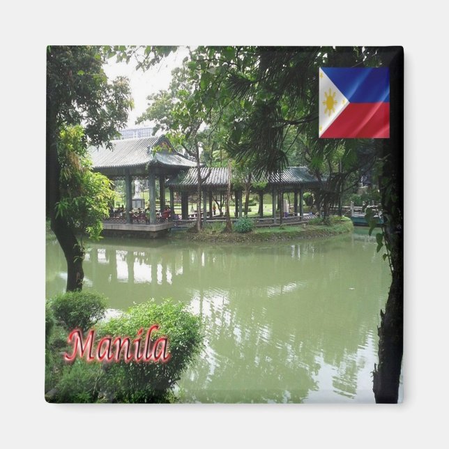 zPH007 Kinesiska Garden of MANILA Philippines Frid Magnet (Framsidan)