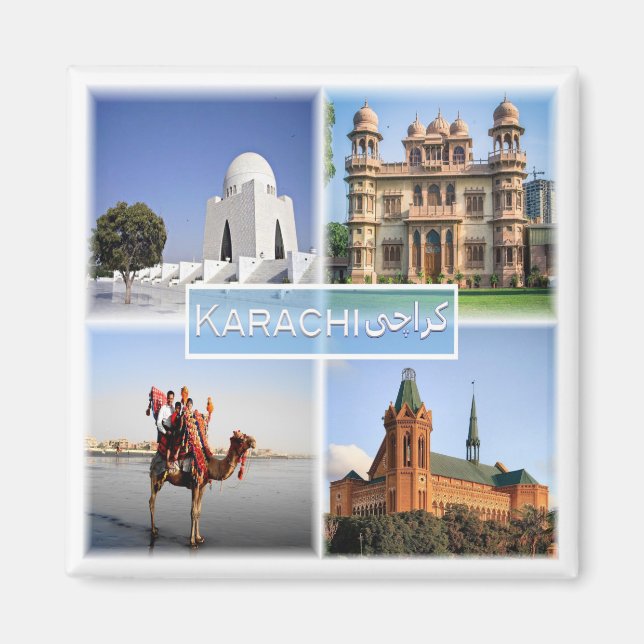 zPK004 KARACHI, MAZAR, QUAID, Pakistan, Fridge Magnet (Framsidan)