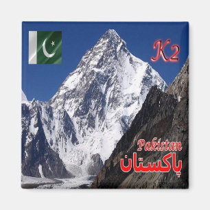 zPK008 PEAK K2, Pakistan, Asien, Frankrike Magnet
