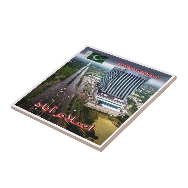 zPK009 ISLAMABAD-vy över natten, Pakistan, Kakelplatta (Sidan)