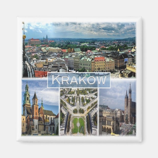 zPL003 KRAKOW, Polen, Europa, Fridge Magnet (Framsidan)