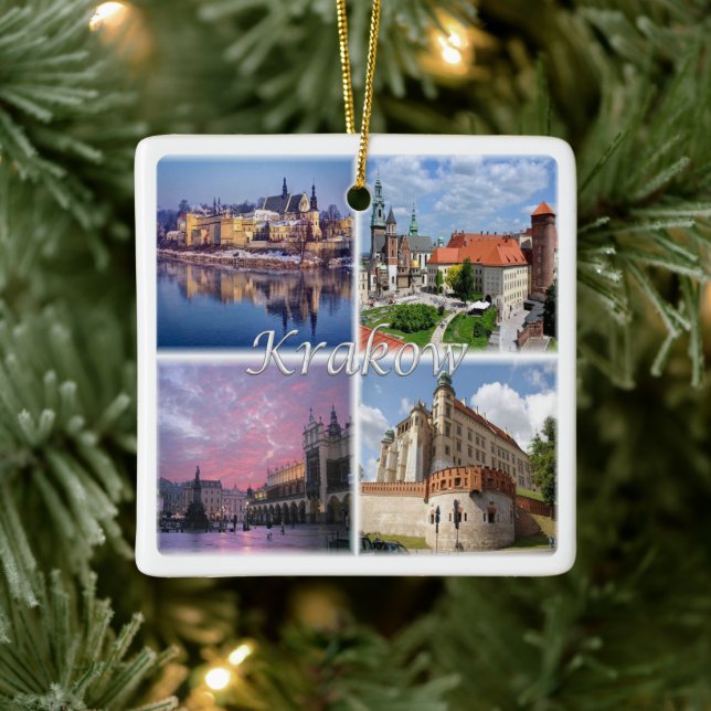 zPL009 KRAKOW, Polen, Europa Julgransprydnad Keramik (Träd)
