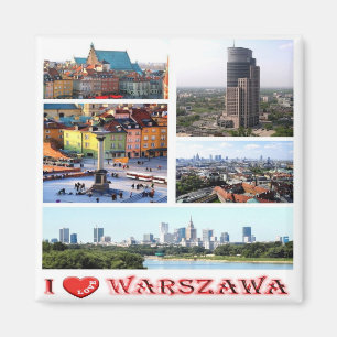 zPL010 WARSAW "I Kärlek", Polen, Europa, Fridge Magnet