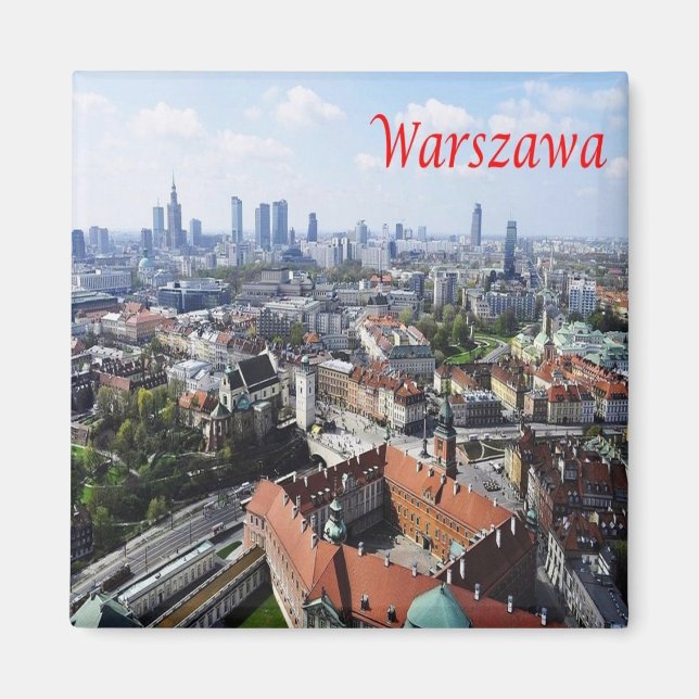 zPL011 WARSAW panorama, Polen, Europa, Fridge Magnet (Framsidan)