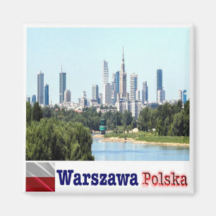 zPL014 WARSAW skylin, Polen, Europa, Frankrike Magnet