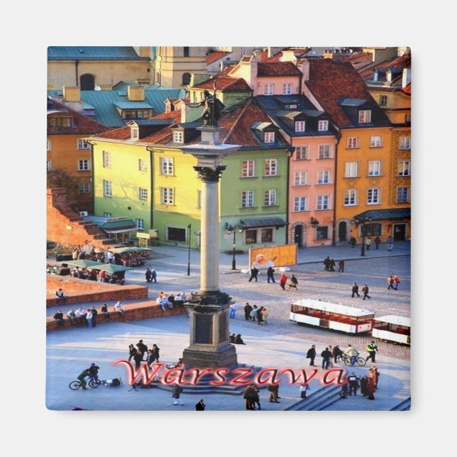 zPL015 WARSAW Sigismund Column, Polen, Fridge Magnet (Framsidan)