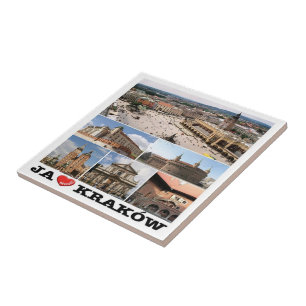 zPL020 KRAKÓW "I Kärlek", Polen, Europa. Kakelplatta