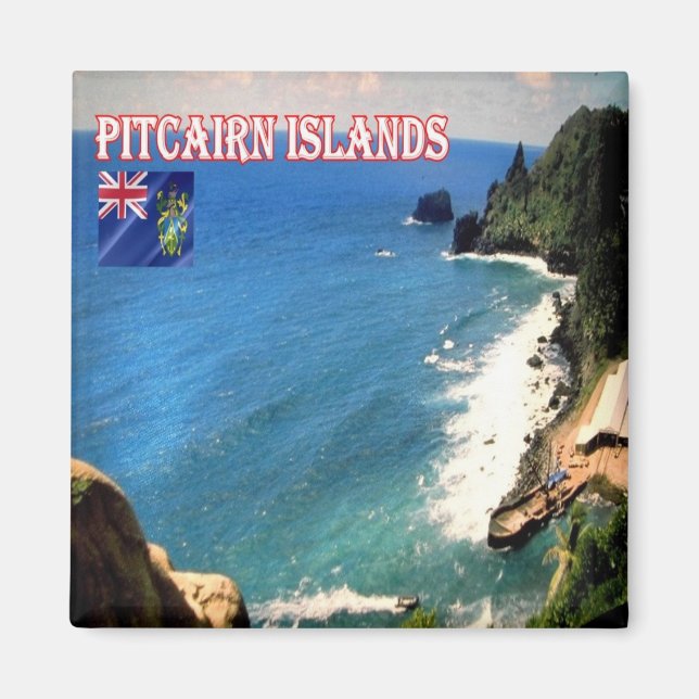 zPN006 PITCAIRN-ÖARNA, Pitcairnlandning, Fridge Magnet (Framsidan)