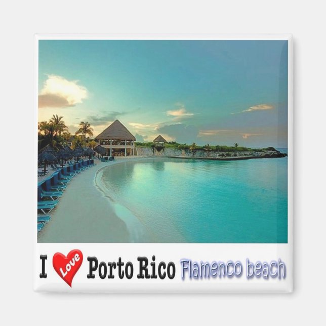 zPR005 PUERTO RICO, Flamenco Beach, Fridge Magnet (Framsidan)