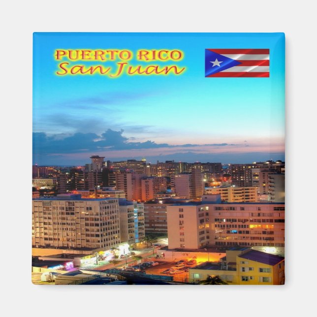zPR007 PUERTO RICO, San Juan, Amerika, Fridge Magnet (Framsidan)