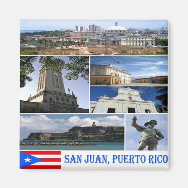 zPR017 PUERTO RICO, San Juan Mosaic, Fridge Magnet (Framsidan)