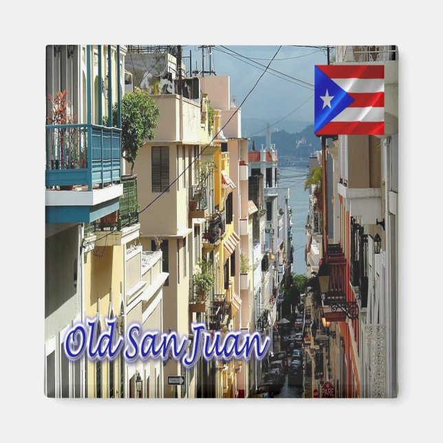 zPR018 PERTO RICO, Old San Juan, Amerika, Fridge Magnet (Framsidan)