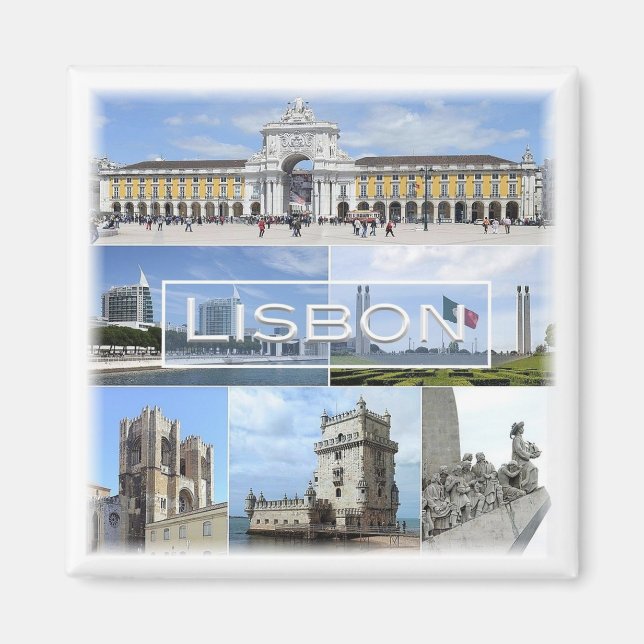 zPT008 LISBON, Portugal, Europa, Frankrike Magnet (Framsidan)