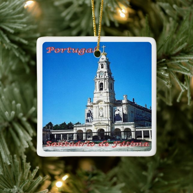 zPT011 SANCTUARY OF FATIMA, Portugal. Julgransprydnad Keramik (Träd)