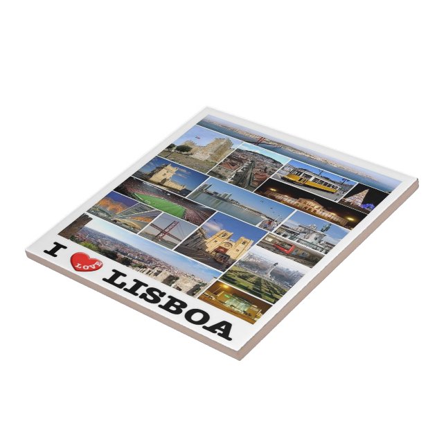 zPT018 LISBON "I Kärlek", Portugal, Europa Kakelplatta (Sidan)