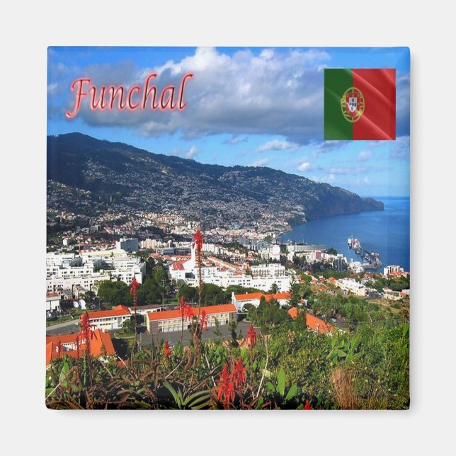 zPT022 FUNCHAL, Portugal, Europa, Fridge Magnet (Framsidan)