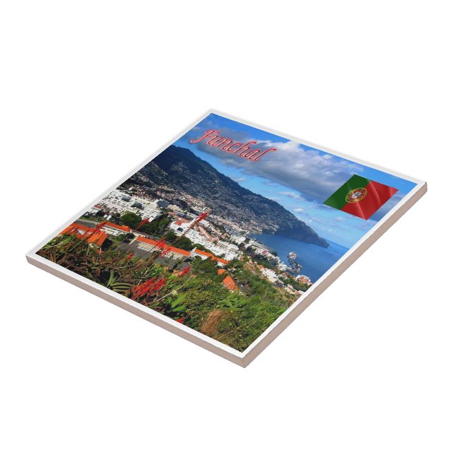 zPT022 FUNCHAL, Portugal, Europa Kakelplatta (Sidan)