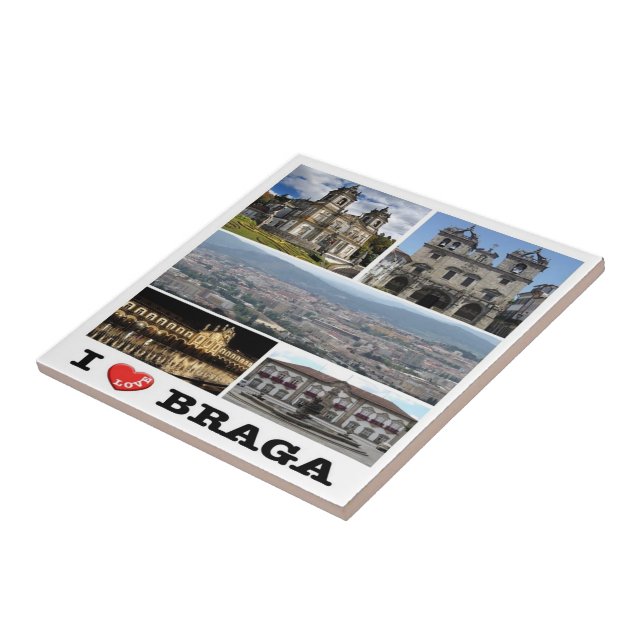 zPT023 BRAGA "I Kärlek", Portugal, Europa. Kakelplatta (Sidan)