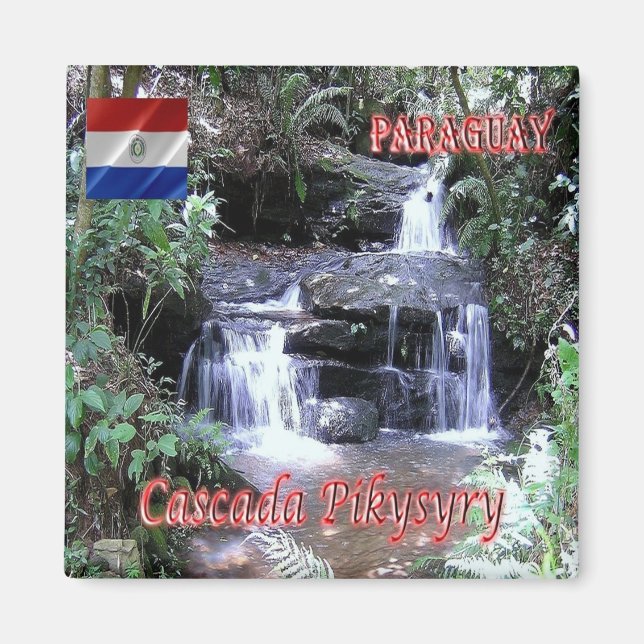 zPY007 PARAGUAY, Pikysyry Waterfall, Fridge Magnet (Framsidan)