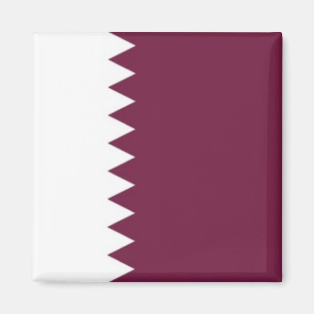 zQA001 Qatari FLAGGA Qatar, Fridge Magnet (Framsidan)