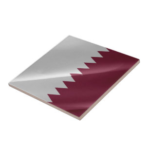 zQA002 med Qatari-FLAGGA Qatar, Kakelplatta