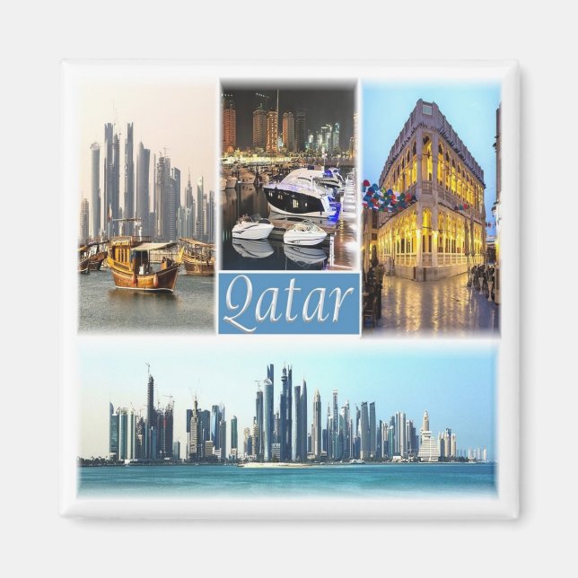 zQA003 mosaic of QATAR, Asia, Fridge Magnet (Framsidan)