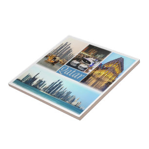 zQA003 mosaic of QATAR, Asien, Kakelplatta