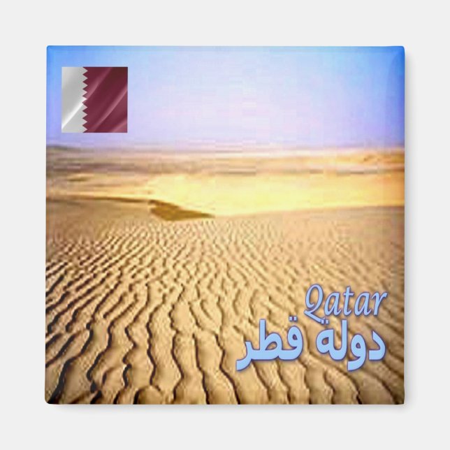 zQA008-öken i QATAR, Asien, Fridge Magnet (Framsidan)