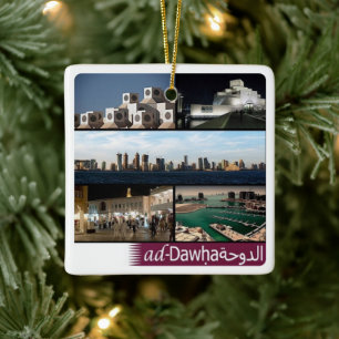 zQA010-mosaik av DOHA, Qatar, Asien, Julgransprydnad Keramik