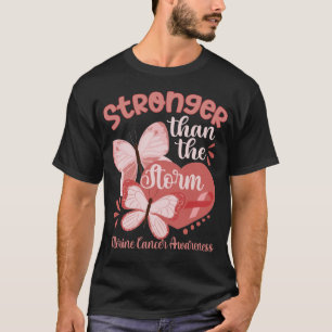 ZqxP Butterfly Peach Ribbon Uterine Cancer Awarene T Shirt