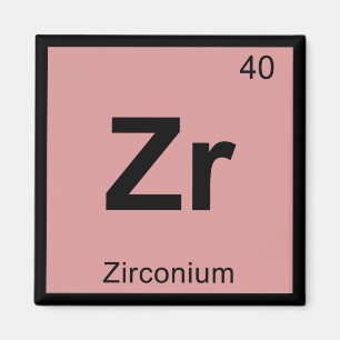 Zr - Zirkoniumkemi Periodisk Bord-symbol Magnet