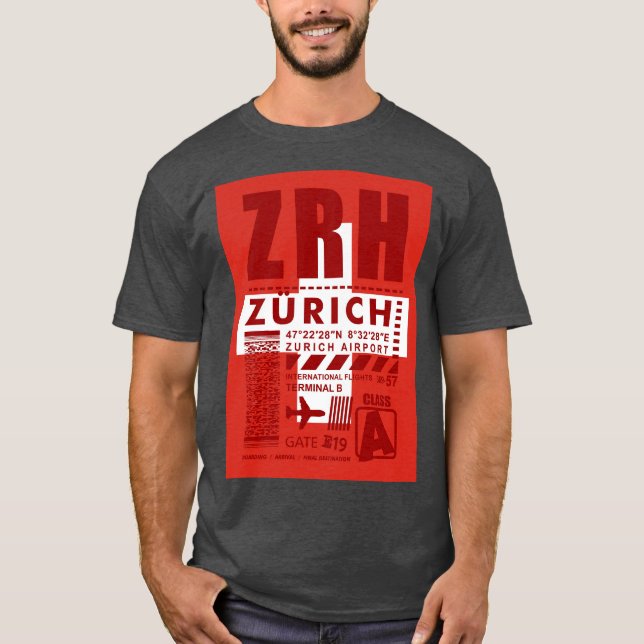 ZRH Züch flygplats T Shirt (Framsida)