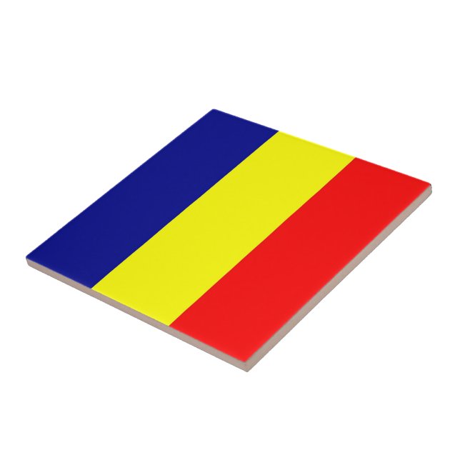 zRO001 ROMANIAN FLAGGA RUMÄNIEN Kakelplatta (Sidan)