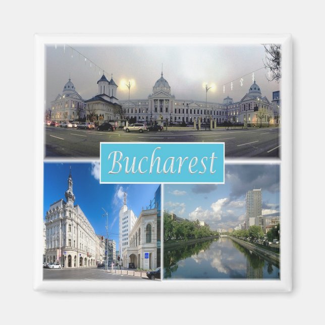 zRO004 BUCHAREST, Rumänien, Fridge Magnet (Framsidan)