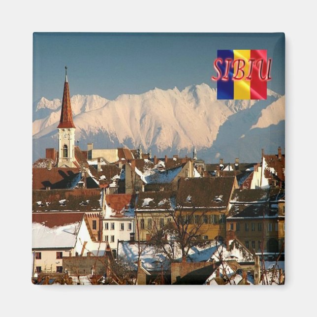 zRO006 SIBIU panorama, Rumänien, Europa, Fridge Magnet (Framsidan)