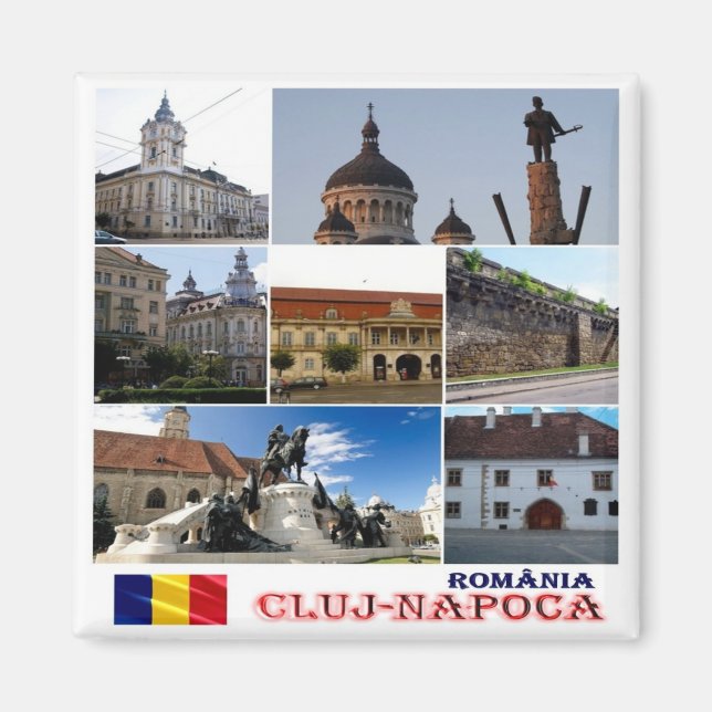 zRO007 CLUJ-NAPOCA, Rumänien, Europa, Fridge Magnet (Framsidan)