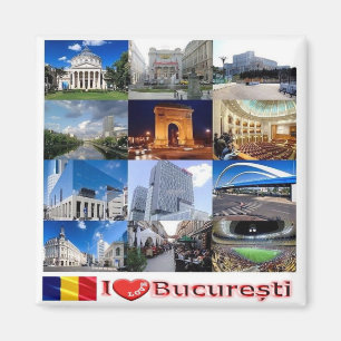 zRO008 BUCHAREST "I Kärlek", Rumänien, Europa, Fri Magnet