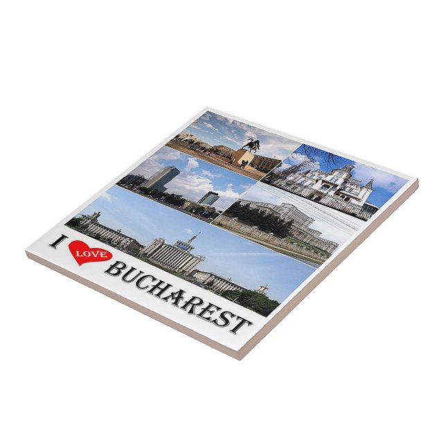 zRO010 BUCHAREST "I Kärlek", Rumänien, Europa, Kakelplatta (Sidan)