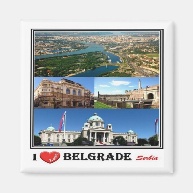 ZRS003 BELGRADE "I Kärlek", Serbien, Europa, Fridg Magnet (Framsidan)