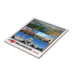 ZRS003 BELGRADE "I Kärlek", Serbien, Europa, Kakelplatta