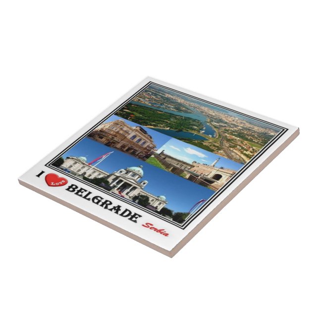 ZRS003 BELGRADE "I Kärlek", Serbien, Europa, Kakelplatta (Sidan)