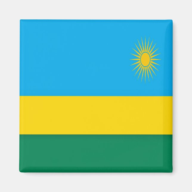 zRW001 RWANDA-Flagga, Afrika, Fridge Magnet (Framsidan)