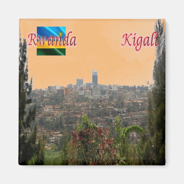 zRW004 KIGALI, Downtown, Rwanda, Afrika, Fridge Magnet (Framsidan)