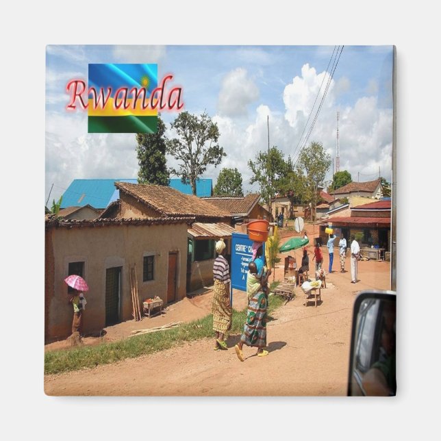 zRW009 RWANDA, Kigali, Butare, Afrika, Fridge Magnet (Framsidan)