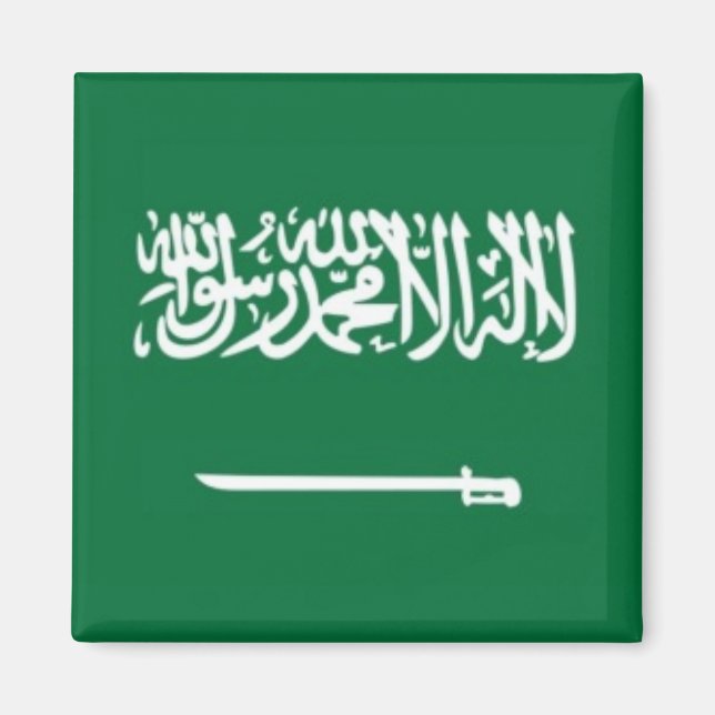 zSA001 Saudiarabien, Saudiarabien, FLAGGA Fridge Magnet (Framsidan)